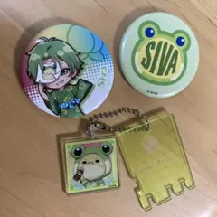 カラフルピーチ シヴァ 極楽湯 缶バッジ キーホルダー からぴち 3点セット