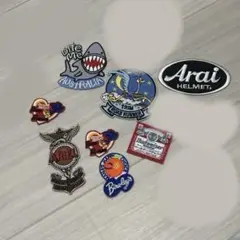 【最終値下げ・バラ売り可】刺繍ワッペンパッチ バイク,イーグル,サメ,8ボール