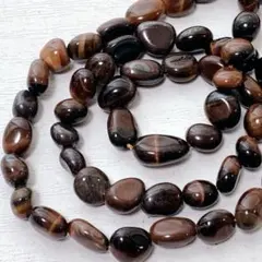 bi273/SALE！天然石◇レッドタイガーアイ　タンブル　1連