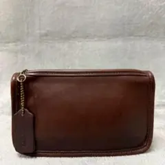 【オールドコーチ】COACH ポーチ　ダークブラウン　マルチケース　ほぼ新品 オールドコーチ】COACH ポーチ ダークブラウン マルチケース ほぼ新品