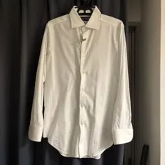 【美品】鎌倉シャツ　Liberty スリムフィット ホワイトストライプシャツ L