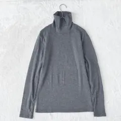 ユニクロ ハイネック 長袖カットソー M ニット グレー 重ね着