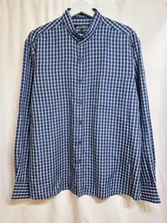 ギンガムチェックシャツ ブルー L 古着