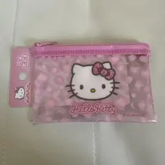 ハローキティファスナーフラットポーチ ラメポーチ ダイソー