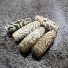 「C6448」八眼天珠 円満、吉祥、福徳と智慧の双修　約10*30mm 5個