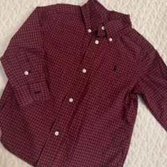Ralph Lauren 赤と黒 チェック 長袖シャツ　2T 90サイズ