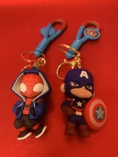 【断捨離】スパイダーマン＆キャプテン・アメリカ キーホルダーセット