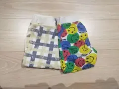 長ズボン 総柄 90㎝ パンツ チェック スマイリー ウエスト ゴム