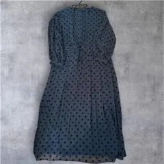 Re.Verofonna ヴェロフォンナ　ダークブルー ドット ロングワンピース