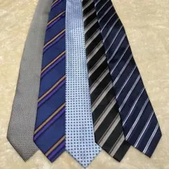 ネクタイ 5本 まとめ売り メンズ ネイビー グレー系 ストライプ ビジネス