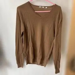 ブラウン Vネック ニットセーター