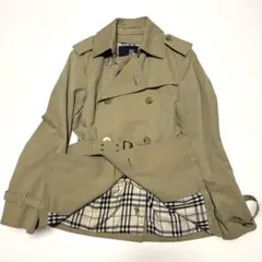バーバリーロンドン　トレンチコートショート丈　裏地ノバチェック柄　ベージュ　40