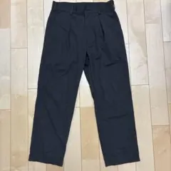 美品UNIQLO U ワイドフィットタックジャージーパンツ ダークグレー　73