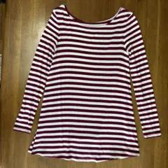 Gap 長袖レギンティー XXS ボルドーとホワイトストライプ