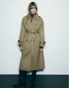ZARA 新品 定価13590円トレンチコート ザラ アウター 春服 カーキ