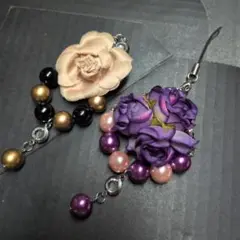 花モチーフ ストラップ　バラ　薔薇　ローズ