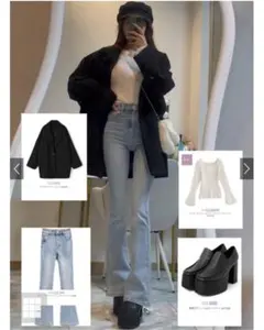 GRL ハイウエストフレアデニムパンツ 中町綾 グレイル