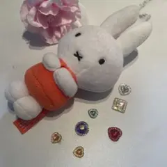miffy ミッフィー ぬいぐるみ キーホルダー マスコット オレンジ服