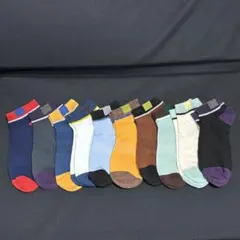 10足セット 通気性のあるアンクル メンズソックス (24.5〜26.5cm)