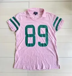 パーリーゲイツ　ピンク×緑グリーン　ナンバリング　カットソーポロシャツ0 ゴルフ
