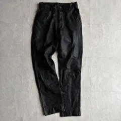 90s Vintage 本革レザーストレートパンツ ブラック 30 Y2Kのサムネイル