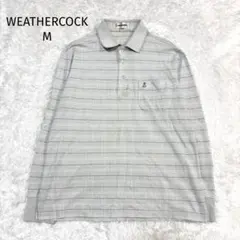 WEATHERCOCK/ポロシャツ 長袖 ボーダー ゴルフ グレー Mのサムネイル
