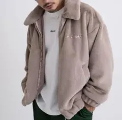 Re:room LOGO APPLIQUE FUR ZIP BIGBLOUSON