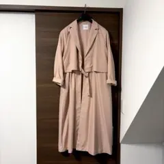 春コート　トレンチコート　ロングコート　ピンクのサムネイル