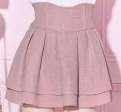 美脚スカートミシェルマカロン　エレガントツイードスカートピンク