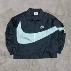 90s NIKE ナイキ ブラック×デカスウッシュ ウインドブレーカー 韓国製