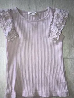 【anyfam】 110cm 薄紫 リブ編み Tシャツ