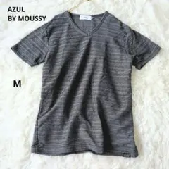 AZUL by moussy メンズ VネックTシャツ M グレー 半袖