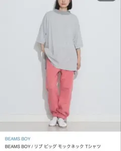 BEAMS BOY オーバーサイズTシャツ　グレー　ボーダー　usedのサムネイル