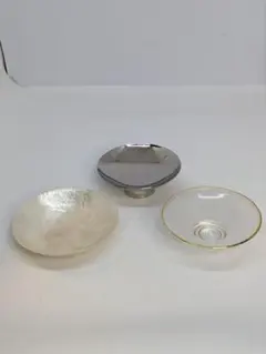 ☆b597、硝子杯 、 貝杯、 銀杯、の3個セット