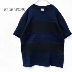 ブルーワーク 半袖Tシャツ 切替デザイン 無地 綿　トゥモローランド春夏0472