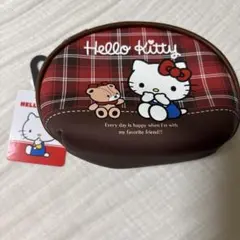 しまむら　キティちゃん　タイニーチャム　ポーチ　赤　チェック