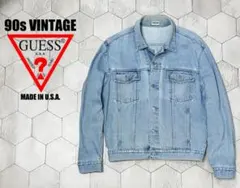 90s ヴィンテージ USA製 ゲス GUESS デニムジャケット L-XL相当