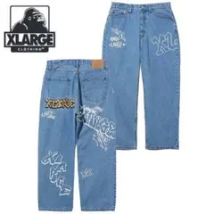 XLARGE グラフィティデニムパンツ　32インチ