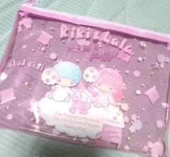 キキララ　サンリオ　ポーチ　リトルツインスターズ　フラットポーチ　クリアポーチ