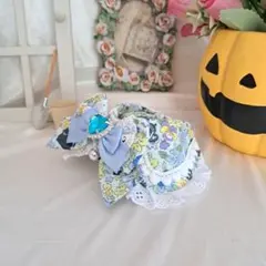 襟つき首輪、ハロウィン限定、スイートロリータ(ブルー)わんちゃん猫ちゃん用