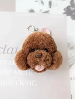 トイプードル　レッド　笑顔　キーホルダー　チャーム　ハンドメイド　可愛い