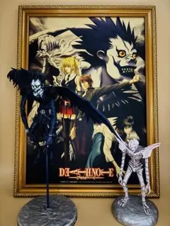 【4個セット】デスノート、リューク、レム、フィギュア、ポスター、額縁(金ケシ)