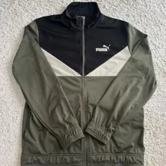 【お値下げ】PUMA ジャージ トラックジャケット カーキ ブラック Lサイズのサムネイル