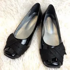 【極美品】卑弥呼 HIMIKO OnBleue パンプス スクエアトゥ 黒 23のサムネイル