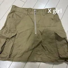 X-girl エックスガール カーゴミニスカート ベージュ ジップデザインのサムネイル