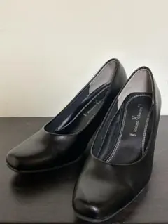 値下げ！黒 レザーハイヒールパンプス