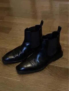 ZARA ザラ ウェルトディテール レザー サイドゴアブーツ