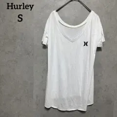Hurley／ハーレー　VネックTシャツ　2way S プリント　白のサムネイル