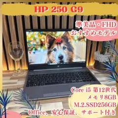 準美品‼️HP 250 G9☘️高性能☘️第12世代☘️FHD☘️人気ノートパソコン