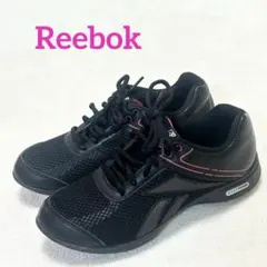【美品】Reebok EASYTONE スニーカー　ブラック×ピンクのサムネイル